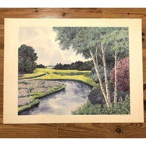 25"x19" SIGNED Landscape Art PRINT of Painting COUNTRY BREEZE by PETER WONG 1994